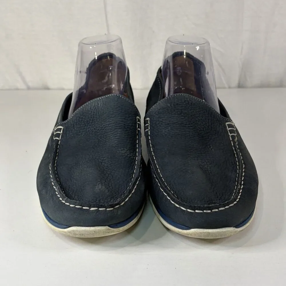 Johnston & Murphy Men’s Loafers Size 10 M Blue Leather Casual Slip on Shoes